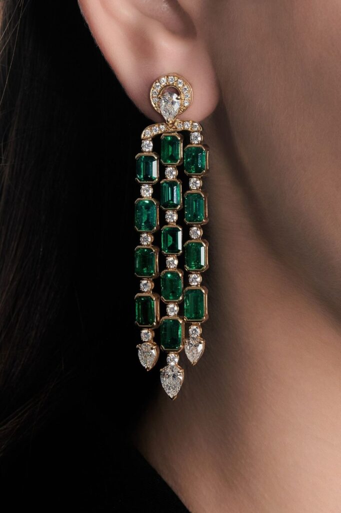 Emerald drop earrings