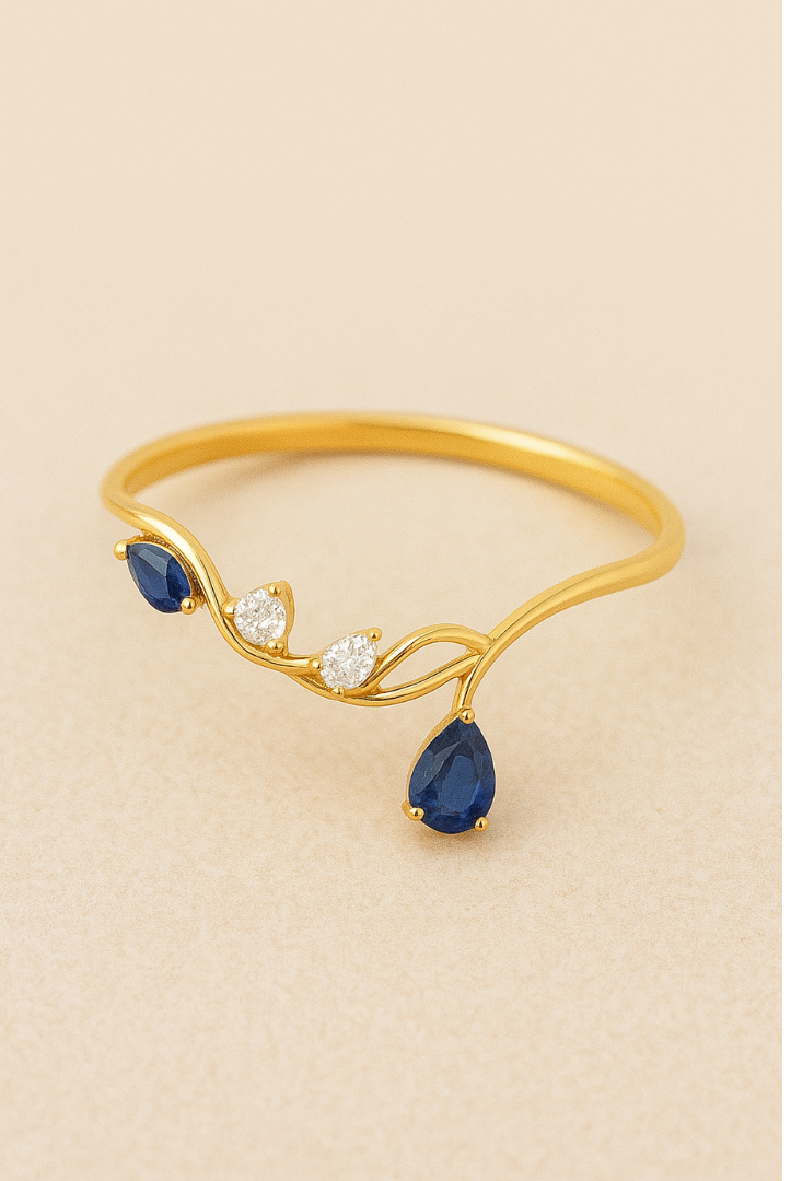 Matsya Blue Cascade Ring