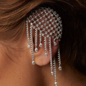 22k Gold Mesh Statement Drop Earrings