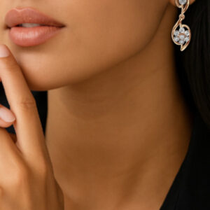 Diamond Waterfall Drop Earrings in White Gold