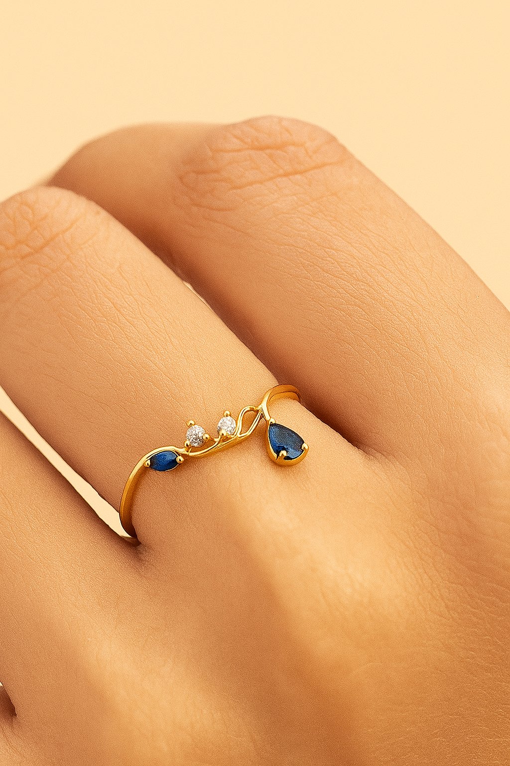 Matsya Blue Cascade Ring