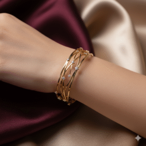 Matsya "Hydro-Flex" Diamond Wave Bangle